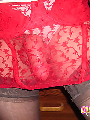 These crossdressers just love to show off their hard dicks