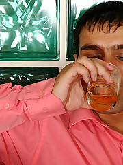 Lusty sissy guy in a red wig and female clothes takes the most from gay sex