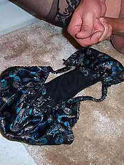 Naughty crossdresser in leopard print panties masturbating